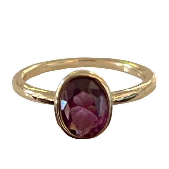 Purple Amethyst Gemstone Gold February Birthstone Ring - Picture 1 of 9